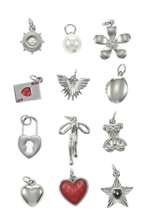 Holiday Gifting 12 Days of Charms Silvertone Set