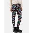 thumbnail image 1 of No Boundaries Holiday Printed Ankle Leggings, Women's and Women's Plus, 1 of 5
