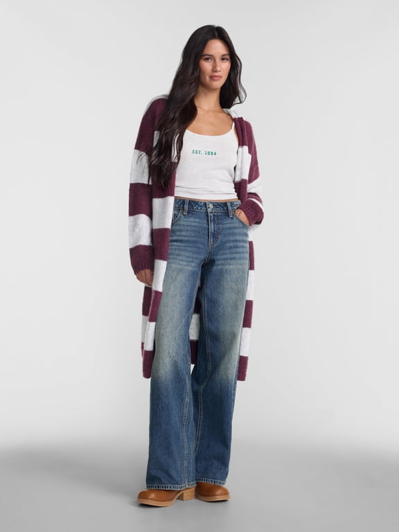 Open Front Duster with Hood, Women's and Women's Plus XXS-4X