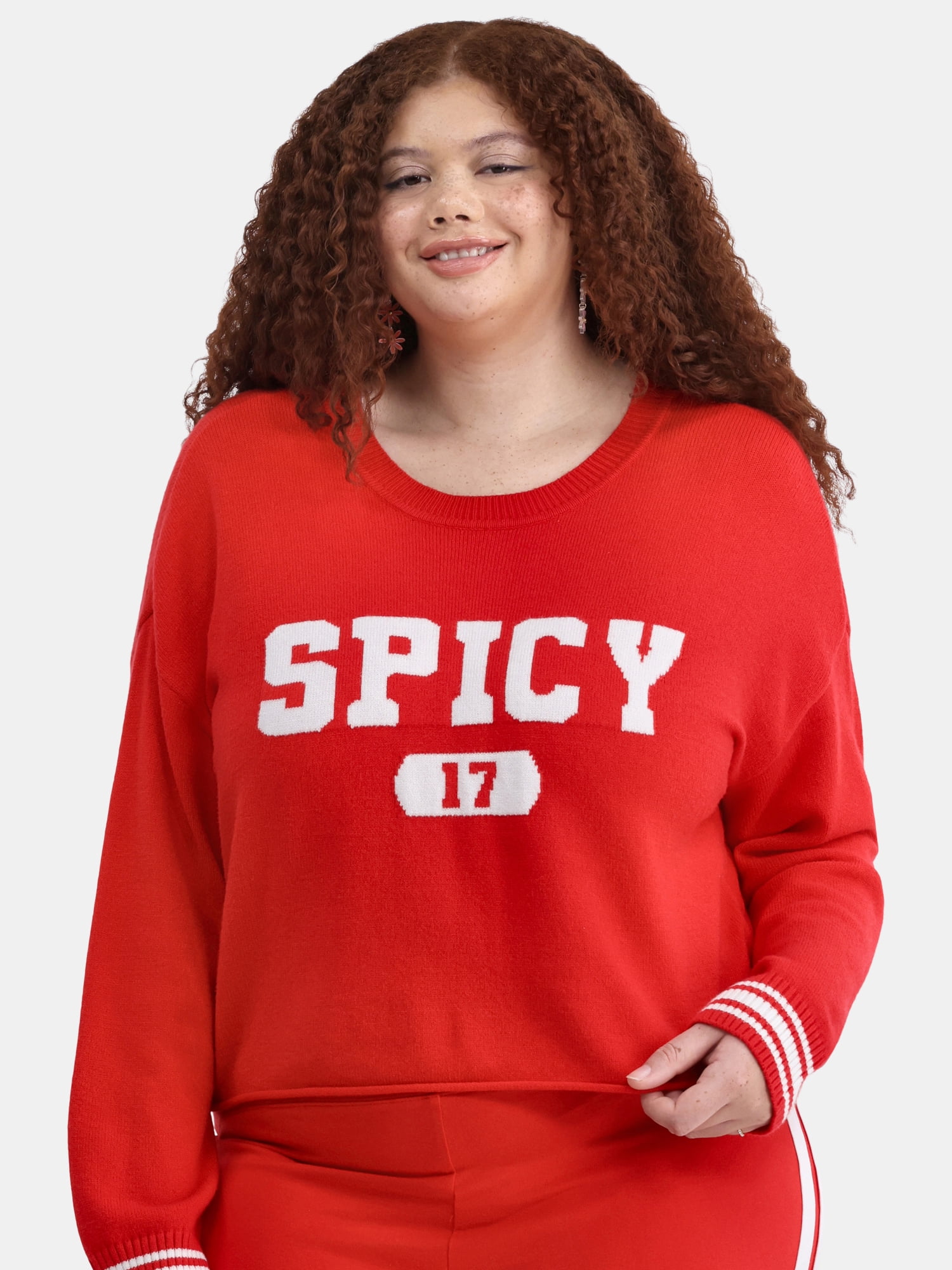 Graphic Pullover Sweatshirt with Long Sleeves, Lightweight, Women's & Women's Plus