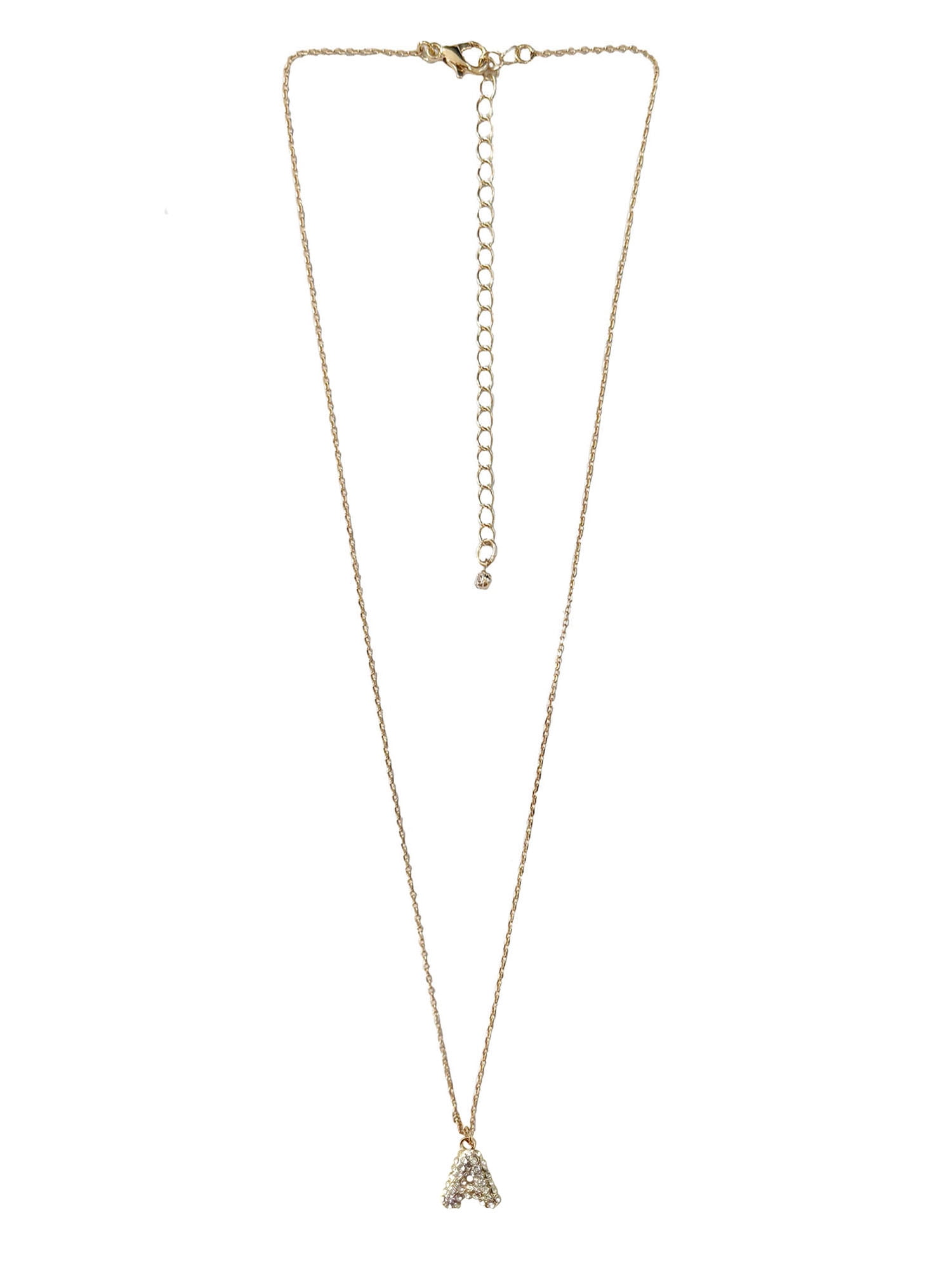 Women’s Initial A Pave Stones Necklace
