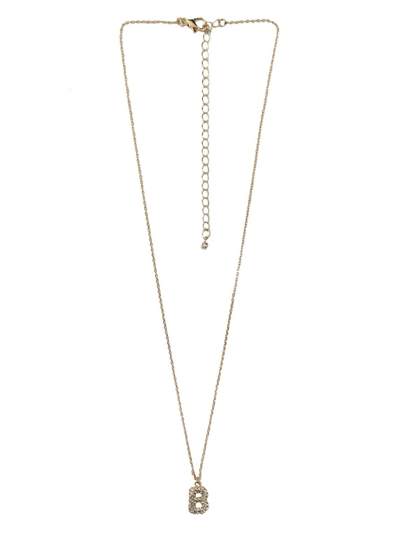 Women’s Initial B Pave Stones Necklace