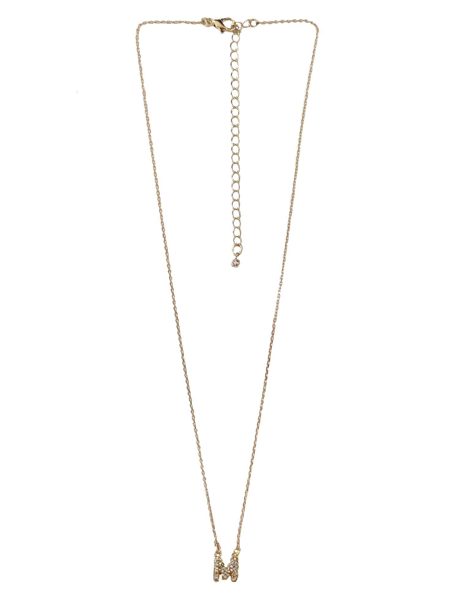 No Boundaries Women’s Initial M Pave Stones Necklace