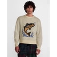 thumbnail image 1 of No Boundaries Fish Intarsia Graphic Sweater, Men's Sizes XS-4XLT, 1 of 5