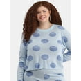 thumbnail image 1 of No Boundaries Intarsia Knit Top Coverup with Long Sleeves, Women's, 1 of 5