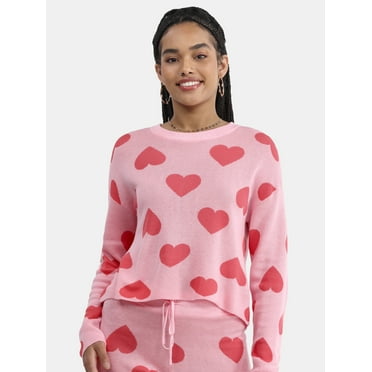 No Boundaries Intarsia Knit Top Coverup with Long Sleeves, Women's