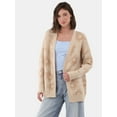 thumbnail image 1 of No Boundaries Jacquard Cardigan Sweater, Midweight, Women's, 1 of 5