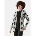 thumbnail image 1 of No Boundaries Jacquard Cardigan Sweater, Midweight, Women's, 1 of 5