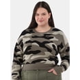 thumbnail image 1 of No Boundaries Jacquard Pullover Sweater, Midweight, Women’s and Women's Plus, 1 of 5