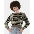 thumbnail image 1 of No Boundaries Jacquard Pullover Sweater, Midweight, Women’s and Women's Plus, 1 of 4