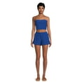 thumbnail image 1 of No Boundaries Jacquard Terry Cloth Tube Top and Shorts Set, 2 Piece, Women's, 1 of 1