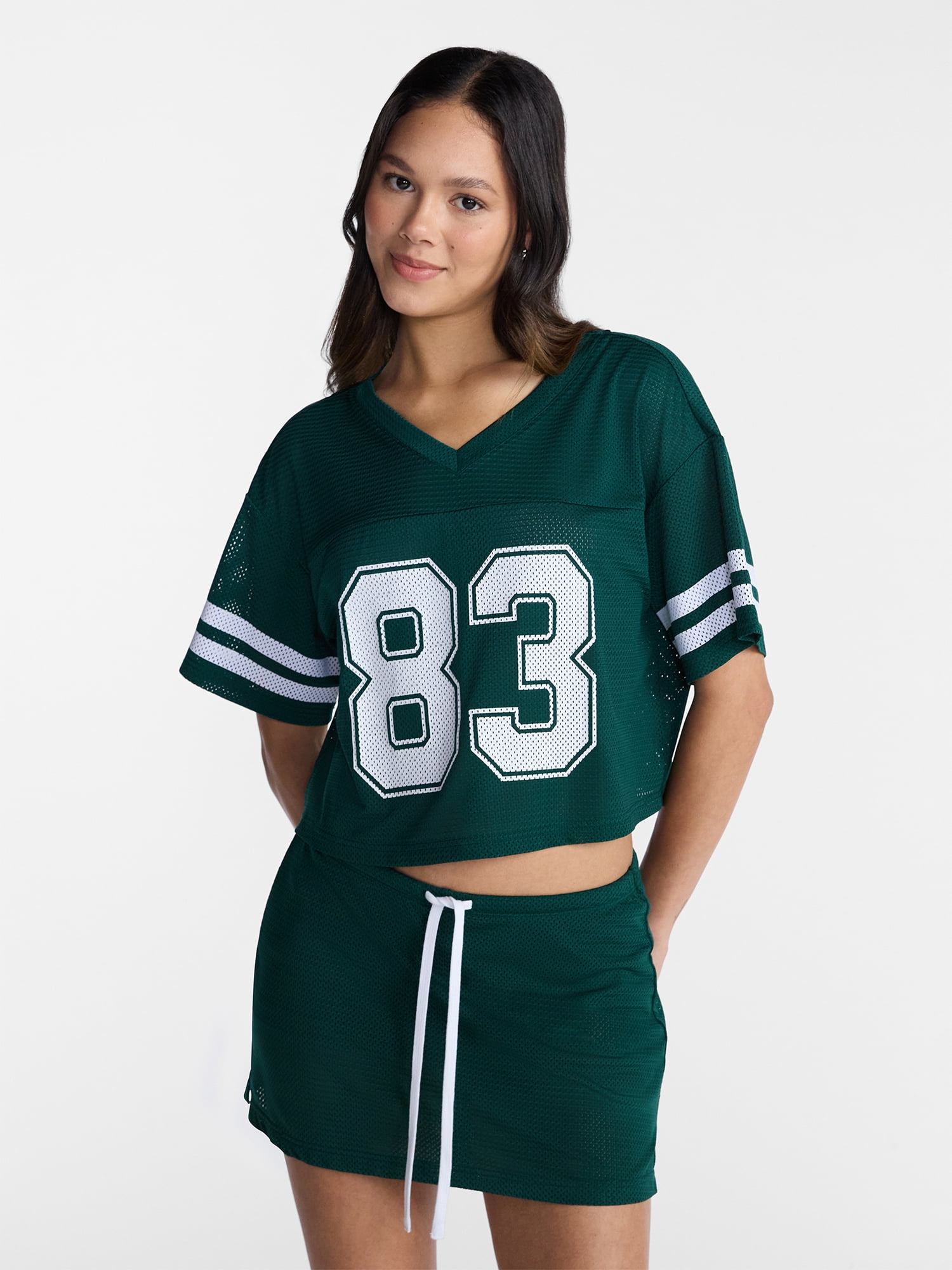 No Boundaries Jersey Top and Skort Set, 2-Piece, Women's XXS-4X