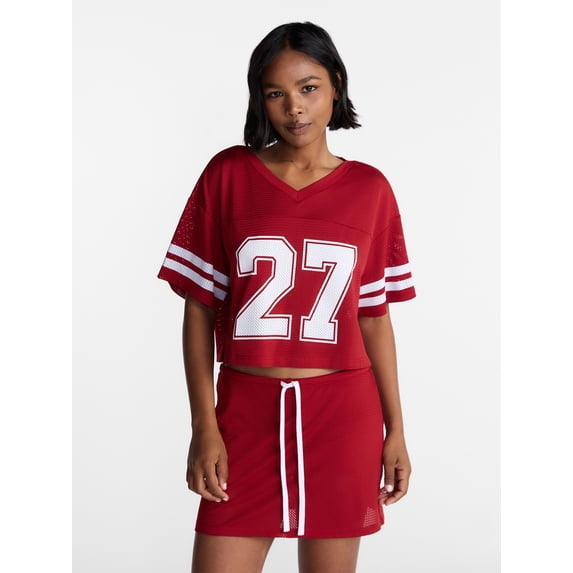No Boundaries Jersey Top and Skort Set, 2-Piece, Women's XXS-4X