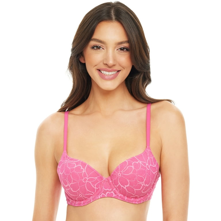No Boundaries Junior's All Over Floral Lace Push Up Bra, Sizes 32B