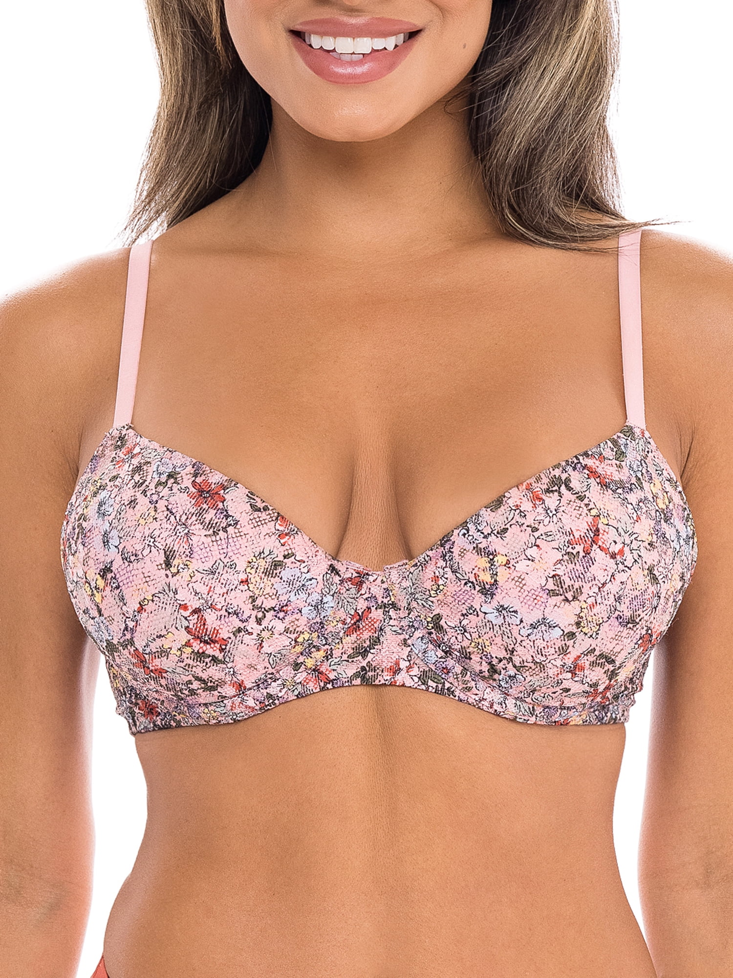 No Boundaries Women's and Juniors' Allover Lace Push Up Bra