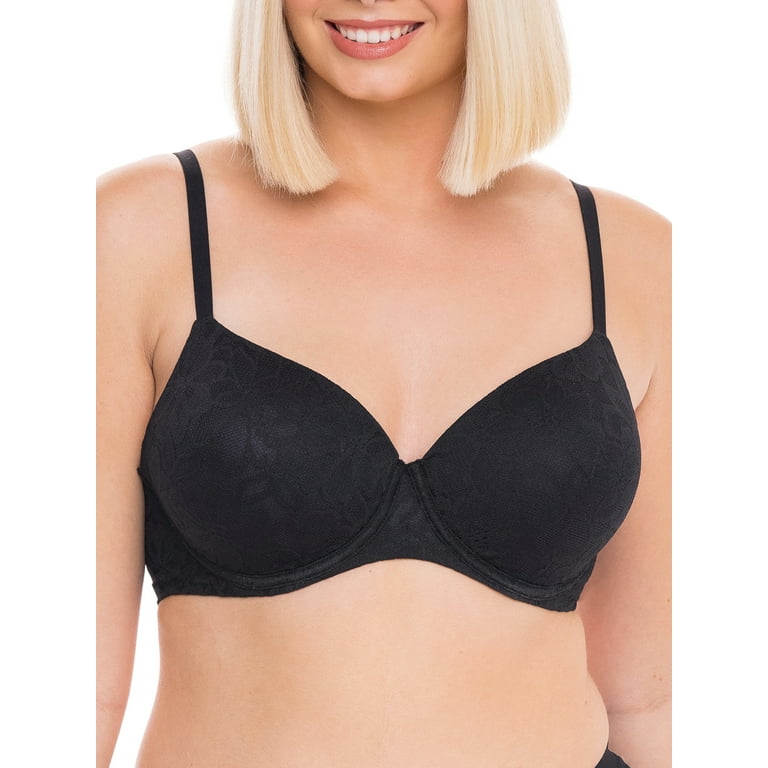 No Boundaries Junior's All Over Floral Lace Push Up Bra with Convertible  Straps, Sizes to 40DD 
