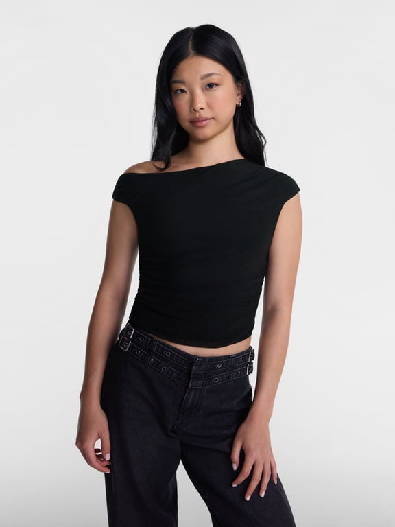 Asymmetrical Draped Tee, Women’s XXS-XXL