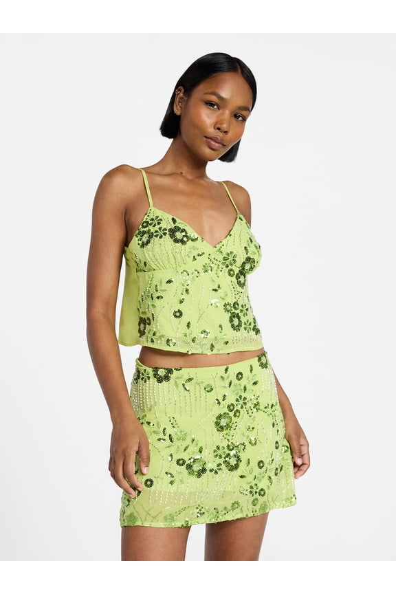 Junior's Beaded Camisole, Sizes XXS-XXL