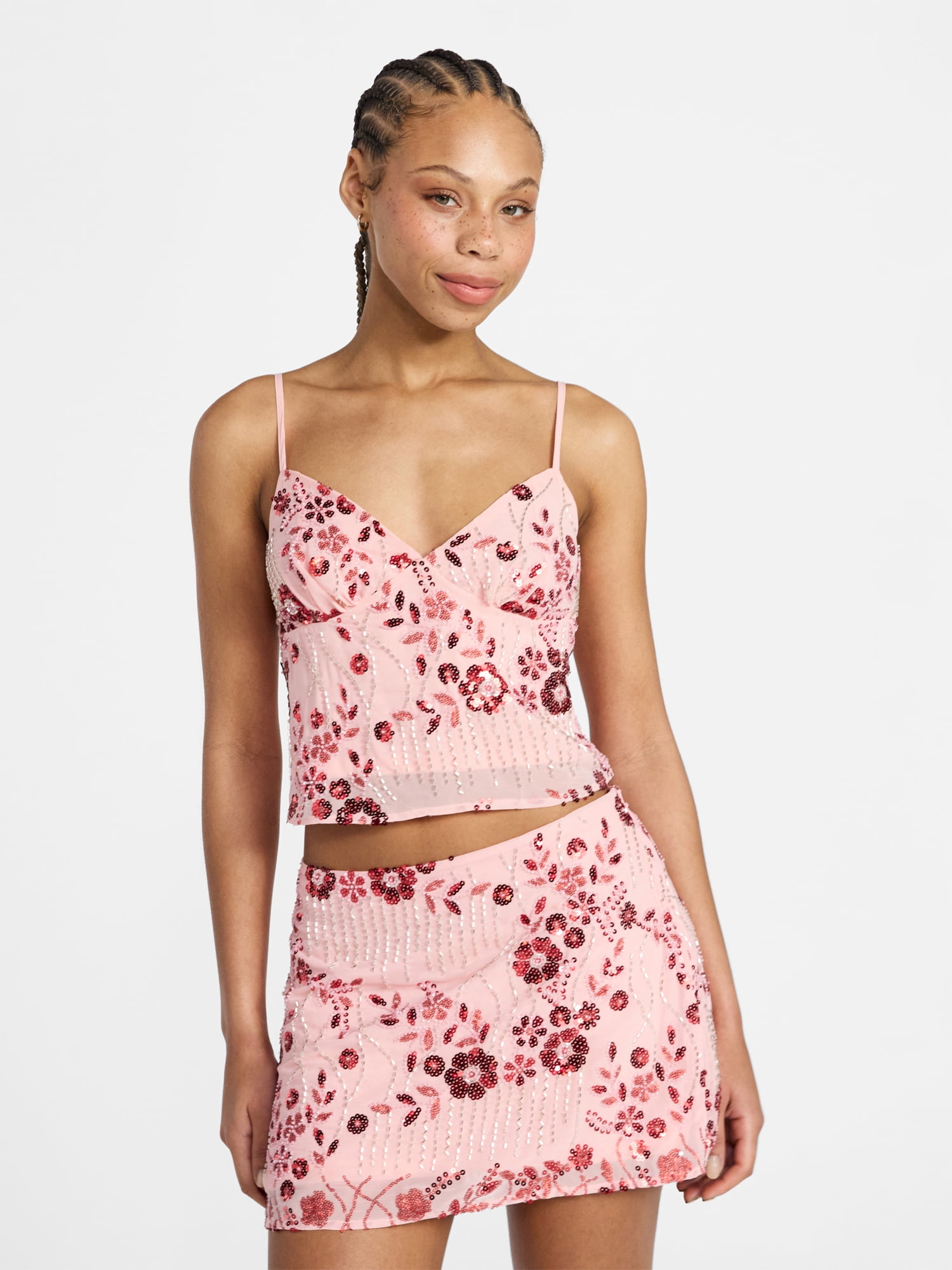 No Boundaries Junior's Beaded Camisole, Sizes XXS-XXL - Walmart.com