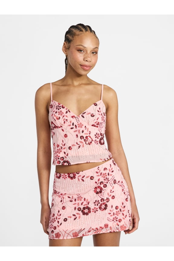 Junior's Beaded Camisole, Sizes XXS-XXL