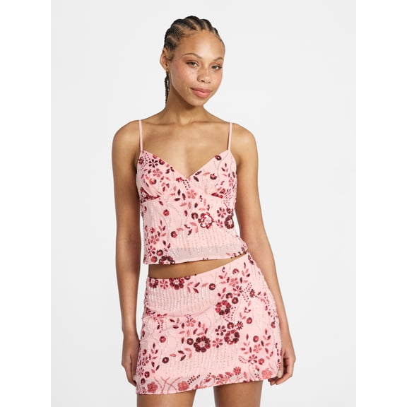 No Boundaries Junior's Beaded Camisole, Sizes XXS-XXL