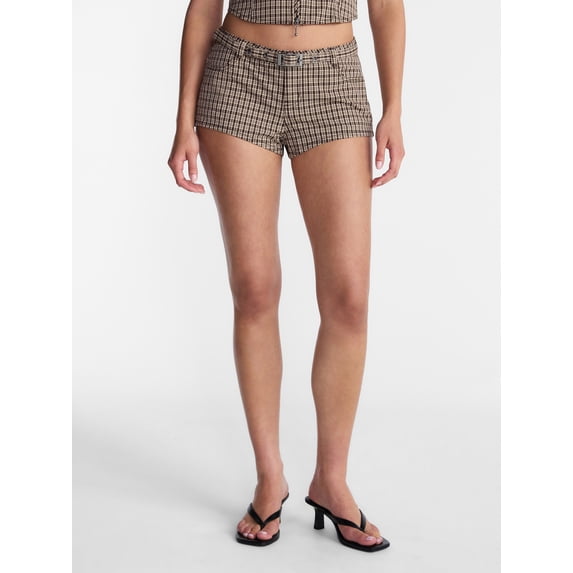 No Boundaries Belted Woven Shorts, 1.5" Inseam, Women’s XXS-XXL