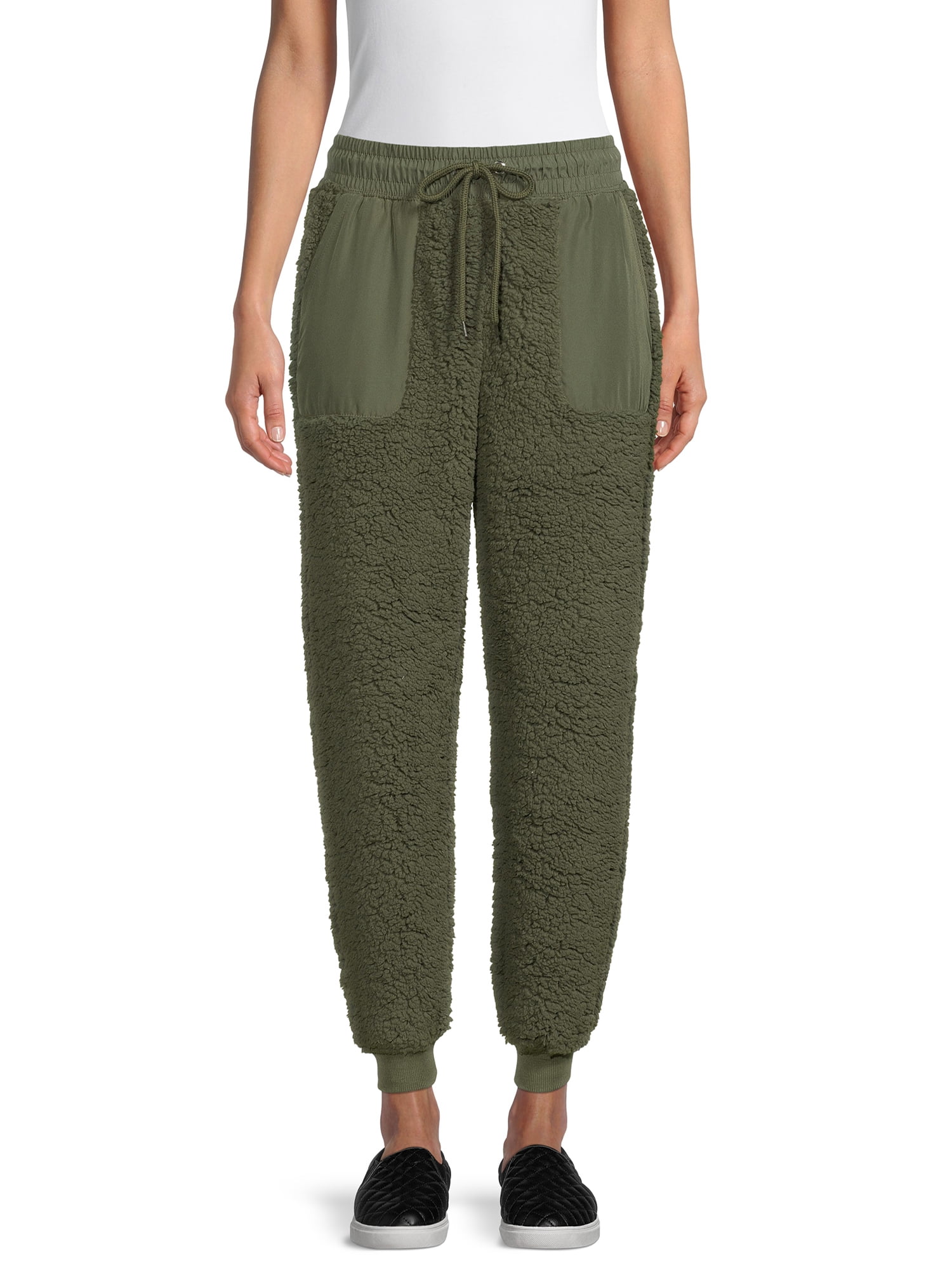 No Boundaries Junior s Faux Sherpa Jogger Pants Walmart