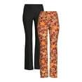 thumbnail image 1 of No Boundaries Junior's Flare Pants, 2-Pack, 1 of 5