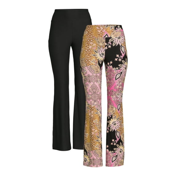 No Boundaries Junior's Flare Pants, 2-Pack