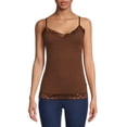 thumbnail image 1 of No Boundaries Junior's Lace Trim Cami with Shelf Bra, 1 of 5
