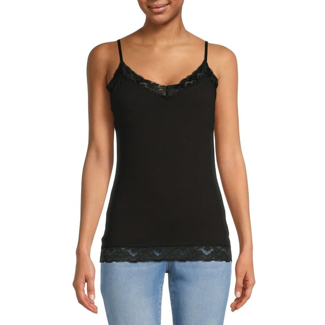 No Boundaries Junior's Lace Trim Cami