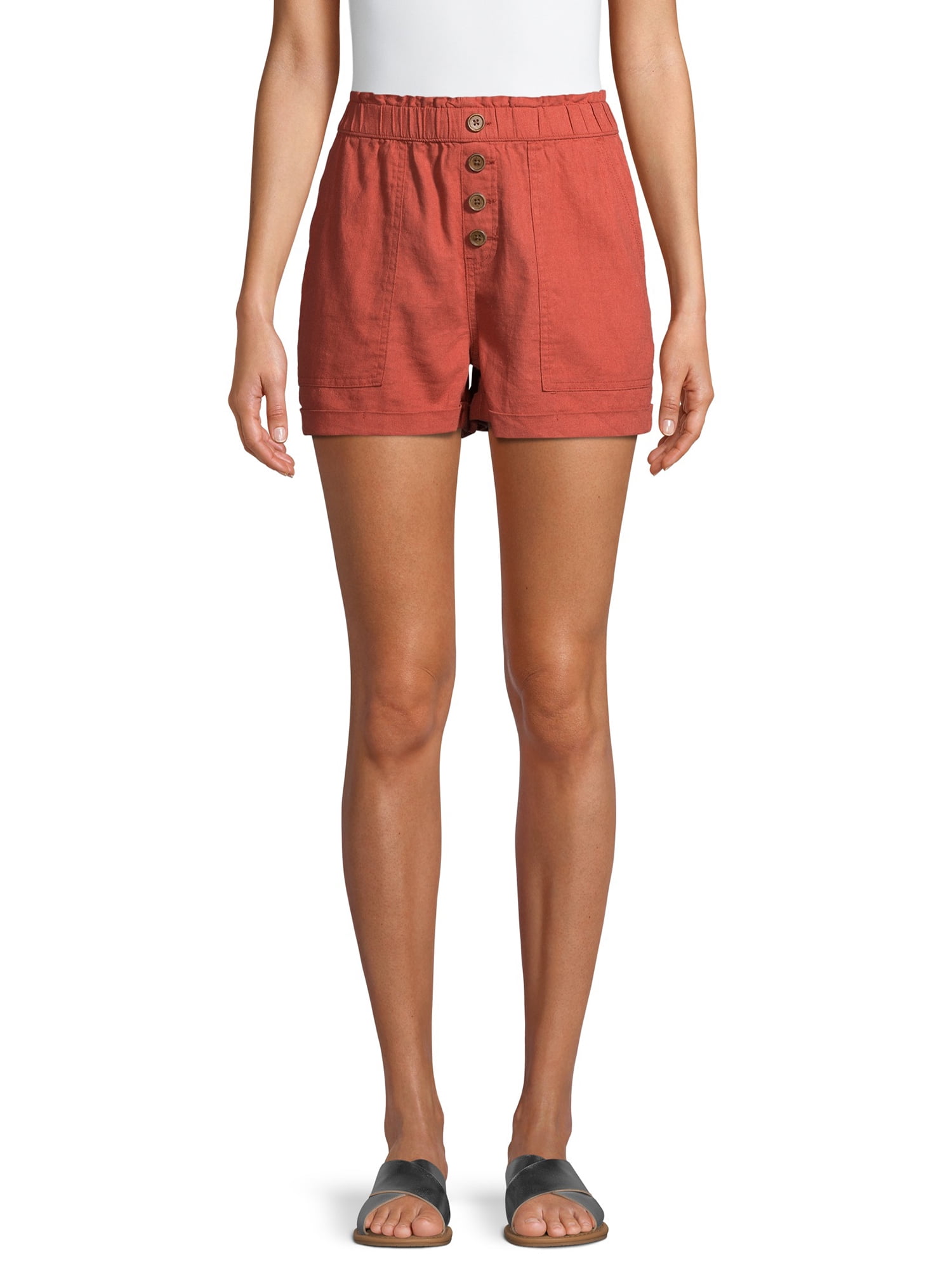 No Boundaries Junior s Linen Shorts Walmart