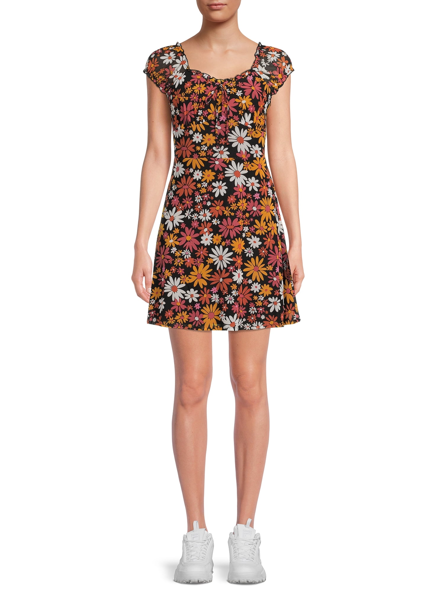 No Boundaries Junior's Mesh Dress - Walmart.com