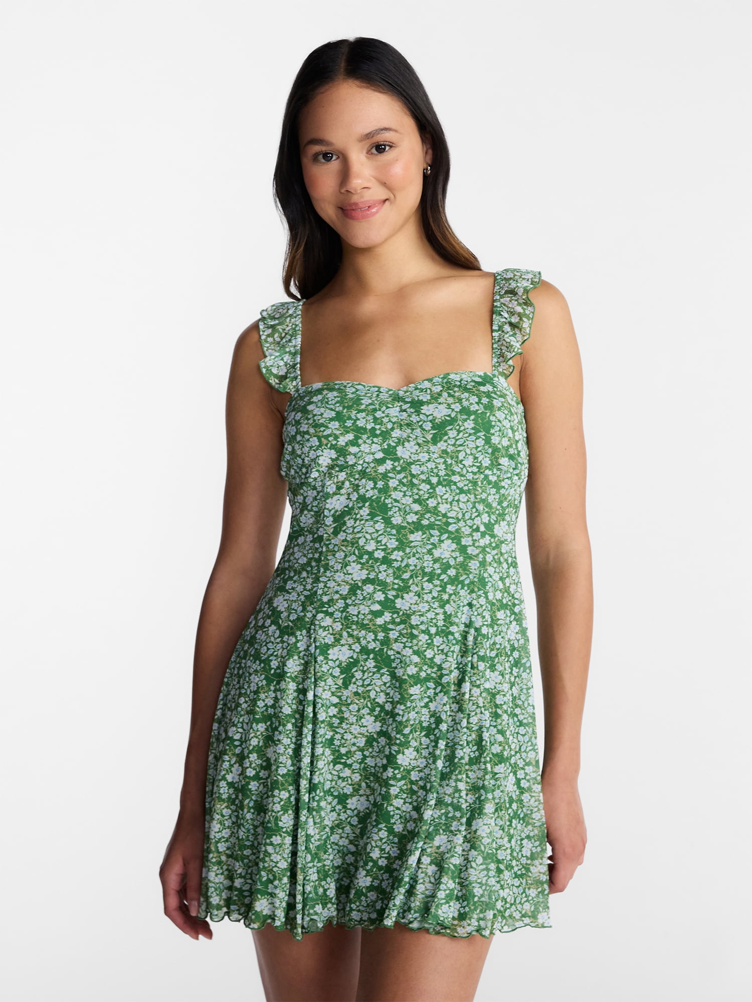 No Boundaries Fit and Flare Mesh Dress, Women’s XXS-XXL