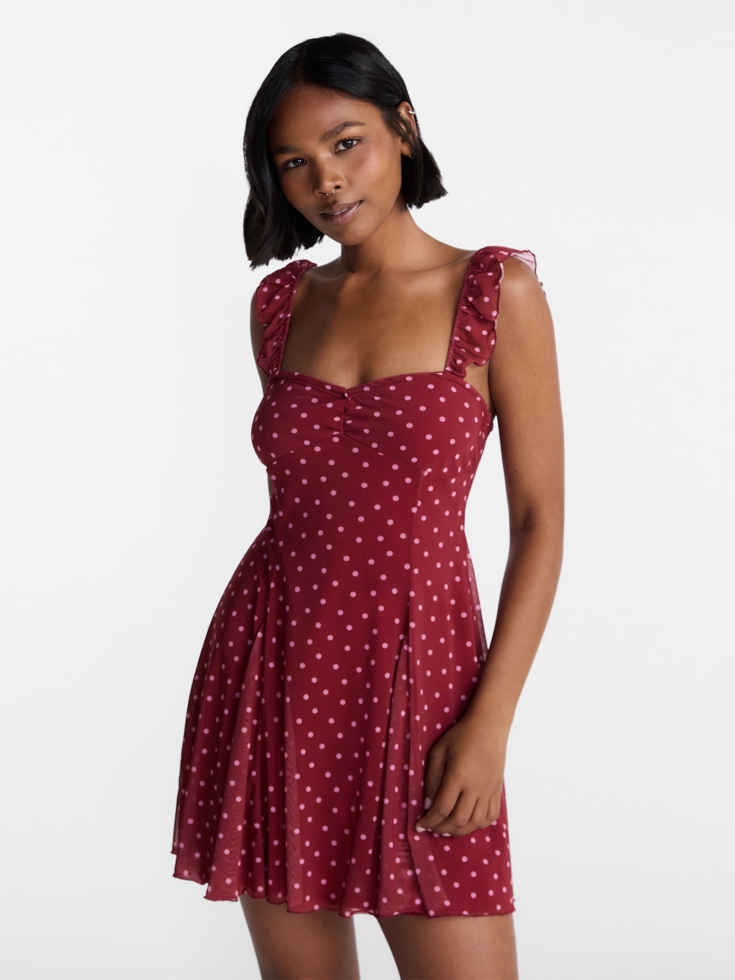 No Boundaries Fit and Flare Mesh Dress, Women’s XXS-XXL