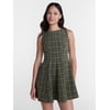 No Boundaries Fit and Flare Plaid Mini Dress, Wome