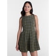 thumbnail image 1 of No Boundaries Fit and Flare Plaid Mini Dress, Women’s XXS-XXL, 1 of 5