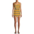 thumbnail image 1 of No Boundaries Junior's Plaid Romper, 1 of 5