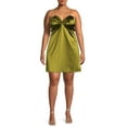 thumbnail image 1 of No Boundaries Junior's Plus Size Sweetheart Satin Dress, 1 of 5