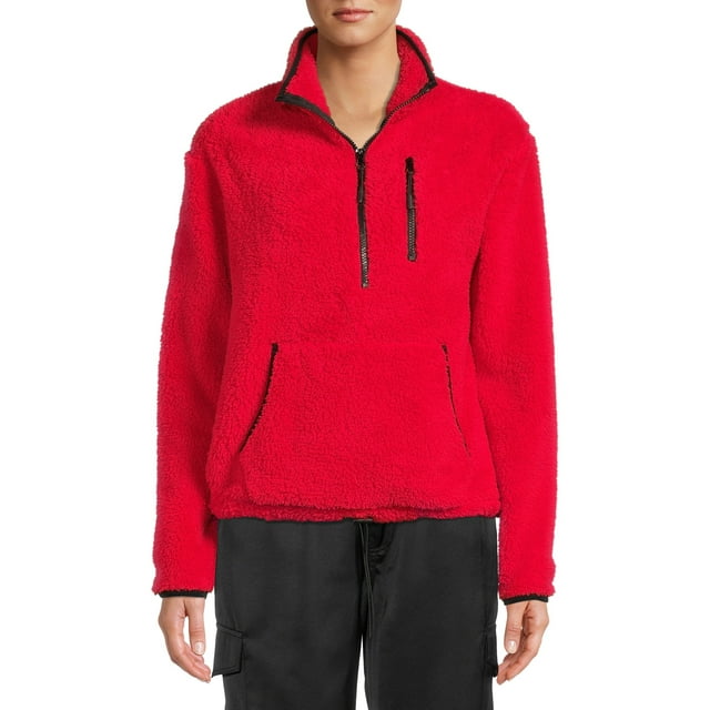 No Boundaries Junior's Plush Quarter Zip Pullover