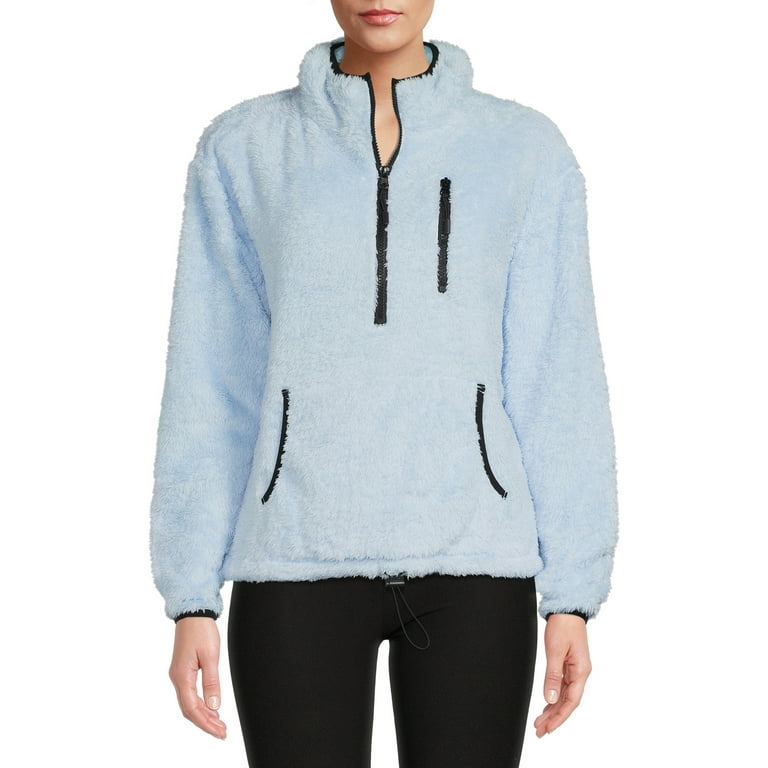 No Boundaries Junior's Plush Quarter Zip Pullover - Walmart.com