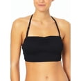 thumbnail image 1 of No Boundaries Junior's Raised Rib Longline Bandeau Swim Top, 1 of 5