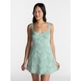 thumbnail image 1 of No Boundaries Junior's Satin Jacquard Mini Dress, Sizes XXS-XXL, 1 of 5