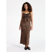 Satin Trim Cami and Maxi Skirt Set, 2-Piece, Women’s