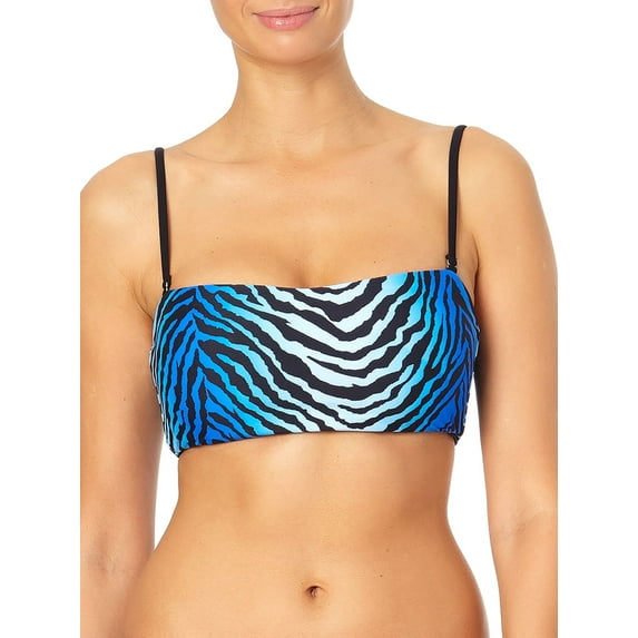 No Boundaries Junior's Tiger Reversible Bandeau Top Swimsuit