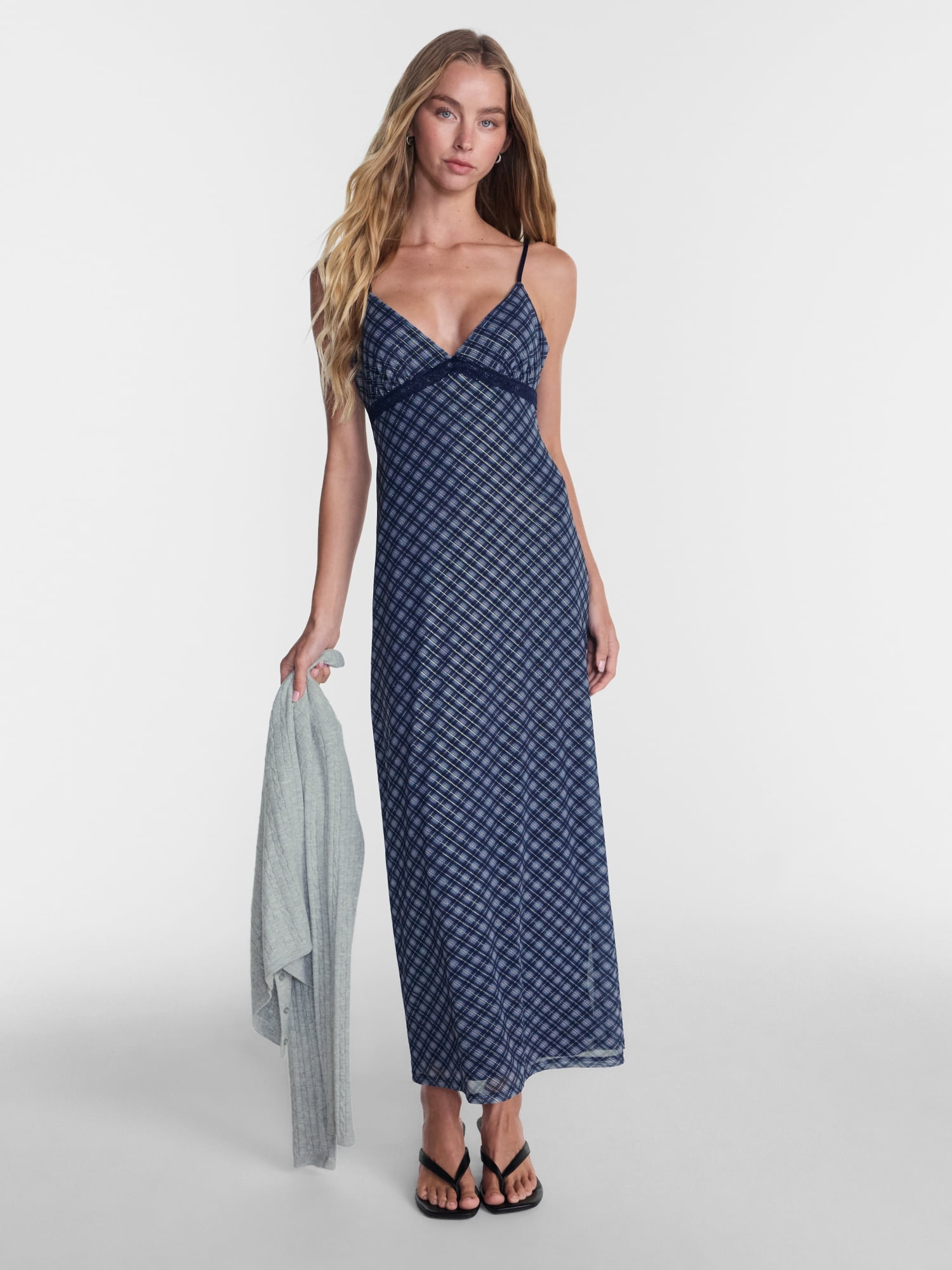 No Boundaries Triangle Mesh Maxi Dress, Women’s XXS-XXL