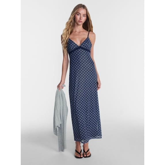 No Boundaries Triangle Mesh Maxi Dress, Women’s XXS-XXL