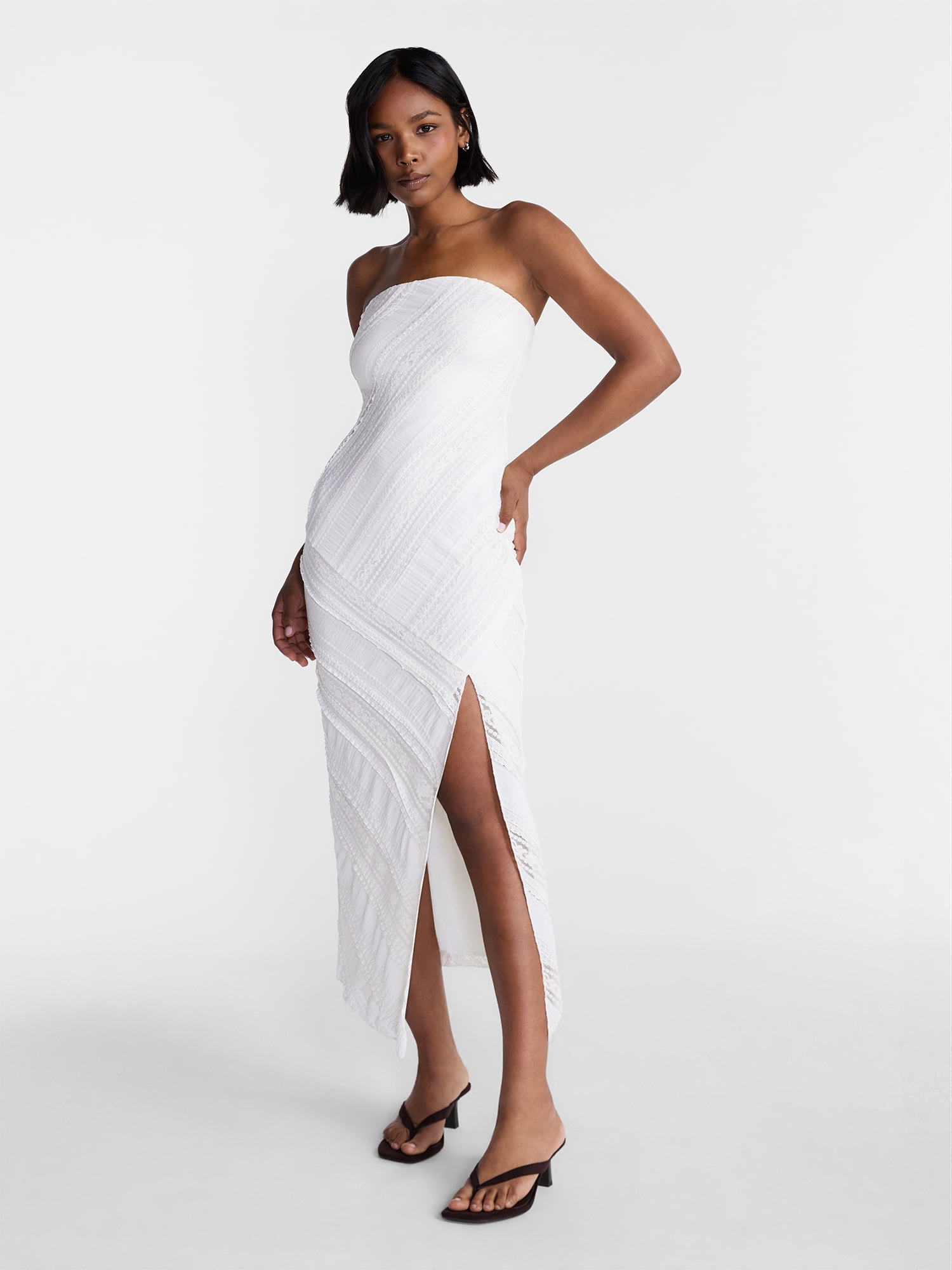 No Boundaries Tube Lace Asymmetrical Dress, Women's XXS-XXL