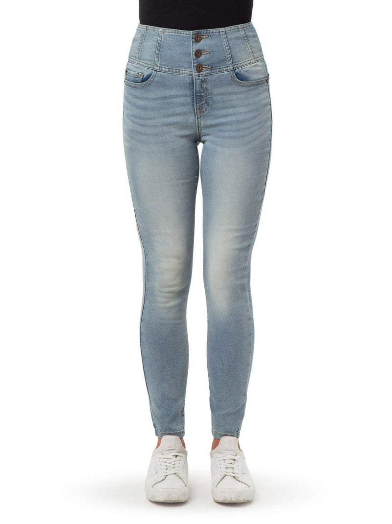 No Boundaries Juniors' High Rise Skinny Jeggings with Stretch and