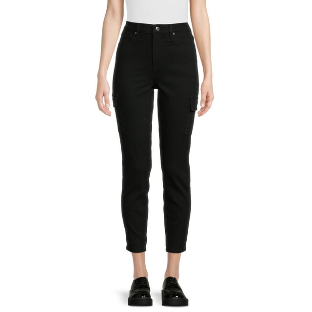 No Boundaries Juniors Ankle High Rise Cargo Skinny Jean